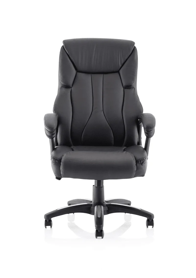 Stratford High Back Executive Black Leather Office Chair with Arms - Image 2