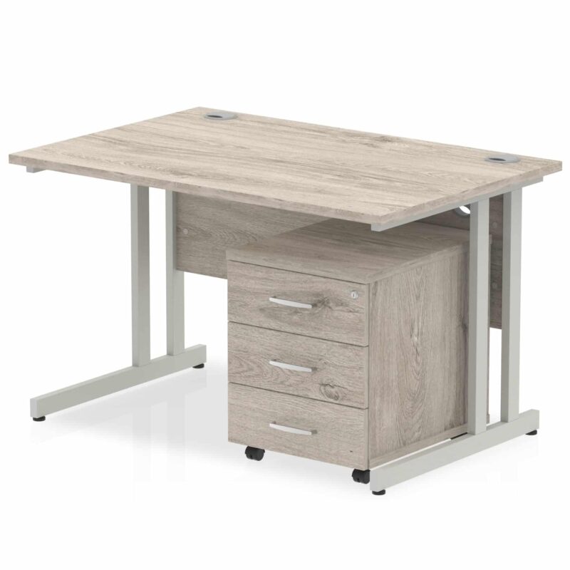 Impulse 1200mm Cantilever Straight Desk With Mobile Pedestal - Image 4