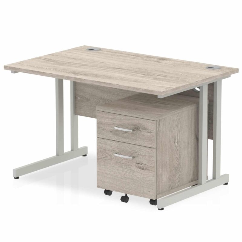 Impulse 1200mm Cantilever Straight Desk With Mobile Pedestal - Image 3